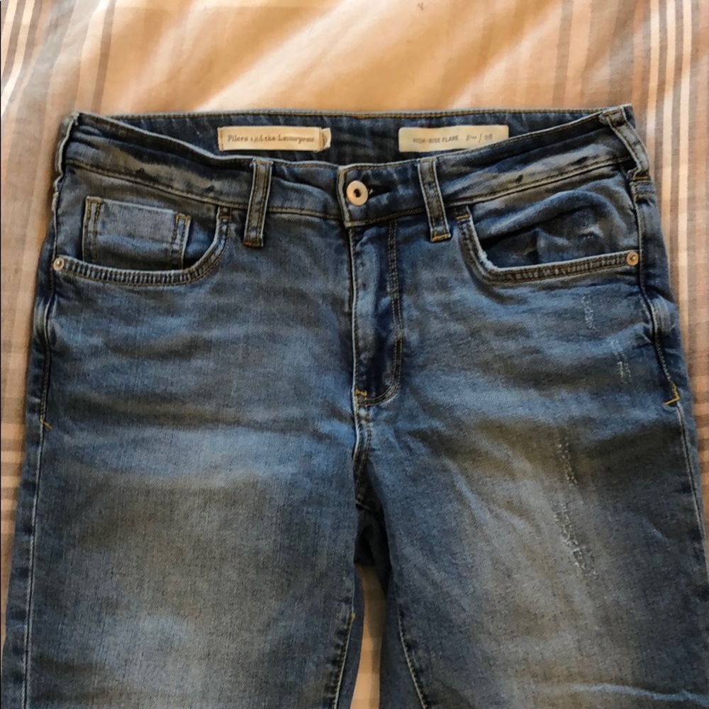 Pilcro High-rise flare cropped jeans